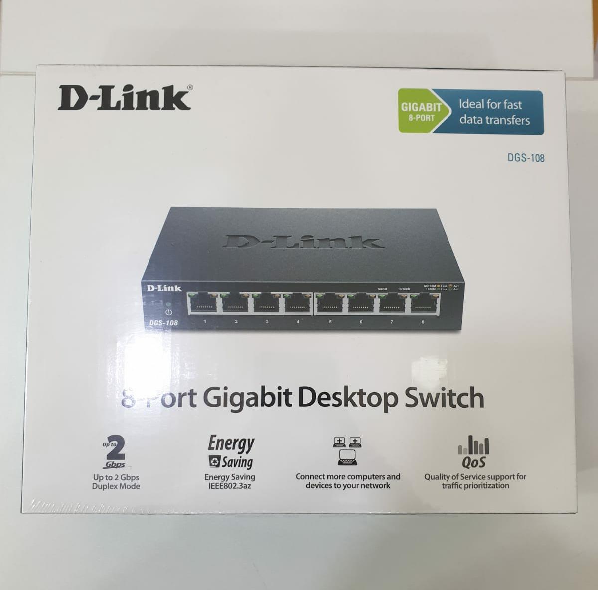 Switch D-Link DGS-108 8 Portas 2Gbps Duplex